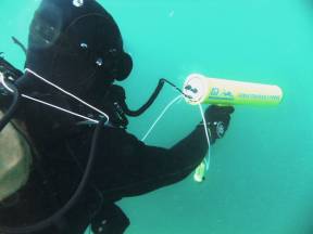 Man using the CT-1 Probe under water