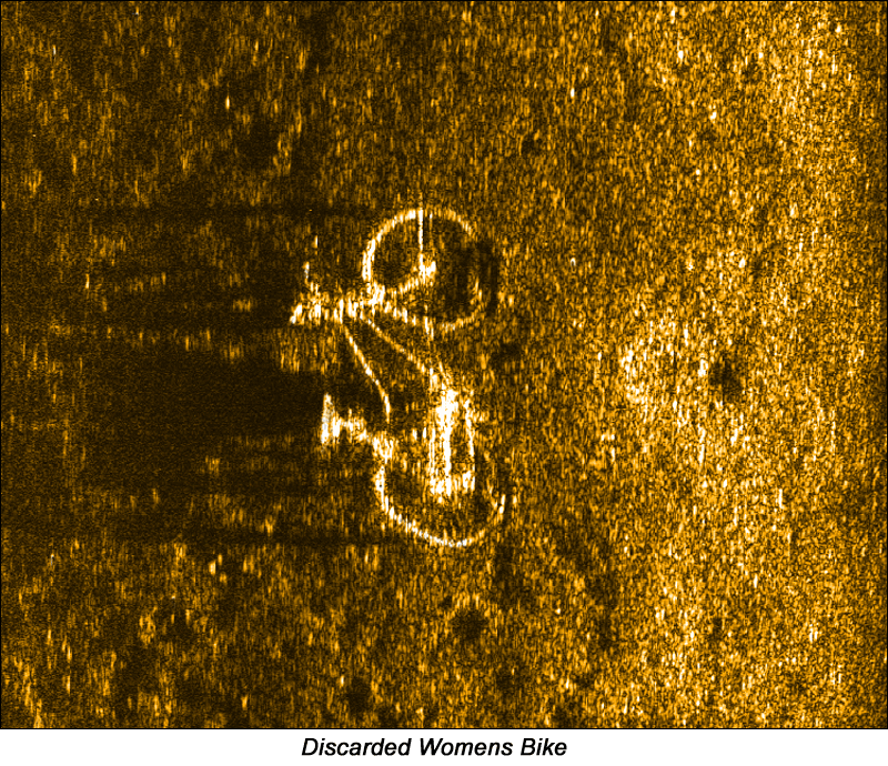 1,200 kHz Side Scan of Discarded Women's Bicycle